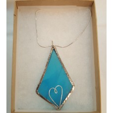 Stained Glass Necklaces - Light Blue Stained Glass Necklaces - Light Blue